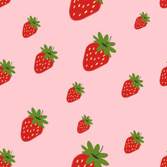 strawberry Seamless abstract background art vector