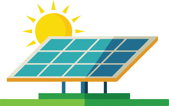 solar panel with sun, green energy concept clip art preview
