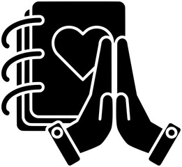 gratitude illustration heart silhouette love logo gesture icon hand outline care support sign charity person woman female health valentine shape people happy together for vector graphic background