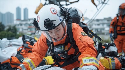 Emergency Doctor Leading Disaster Relief Team in Rapid Response Crisis Healthcare, Generative Ai