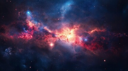 Fototapeta premium Science fiction wallpaper and cosmic art. The splendor of deep space. The universe contains billions of galaxies.