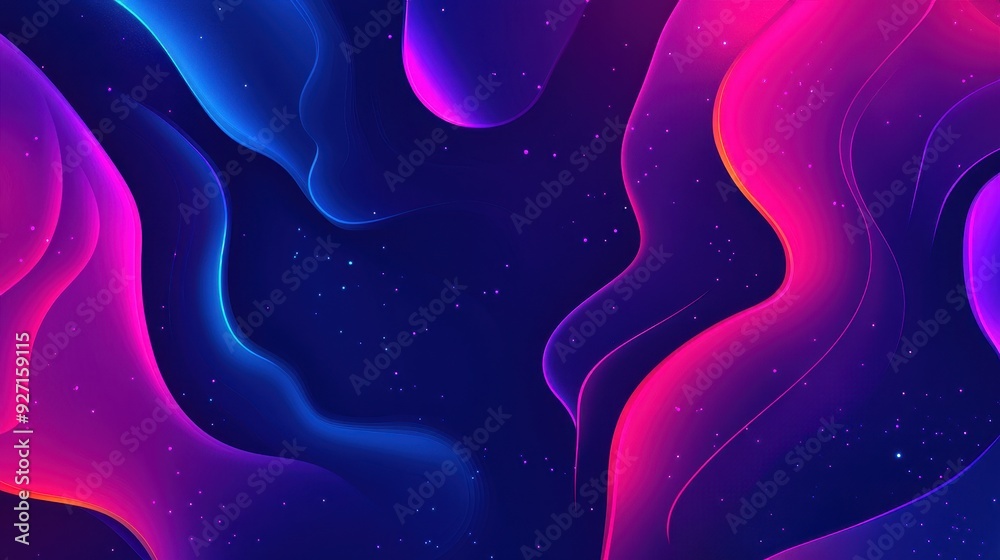 Aufkleber vibrant abstract background with flowing gradient shapes in blue and pink hues, creating a cosmic fe