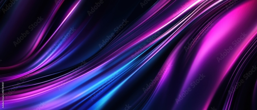 Poster Vibrant abstract background with flowing hues of purple, blue, and pink, creating a dynamic and mesmerizing visual effect.
