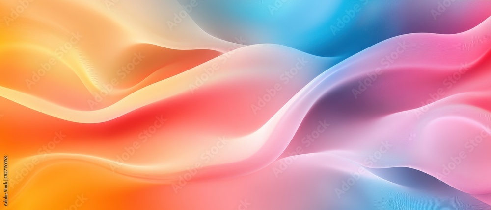 Poster vibrant abstract background with smooth, flowing waves of colorful gradients in warm and cool hues, 