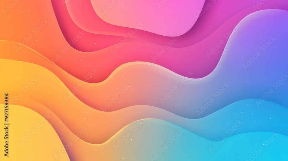 Poster vibrant abstract gradient background featuring colorful fluid shapes and smooth flowing lines, ideal