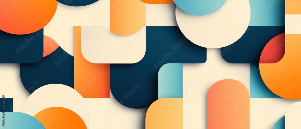 Poster abstract geometric shapes with vibrant colors. modern background with minimalist design elements in 