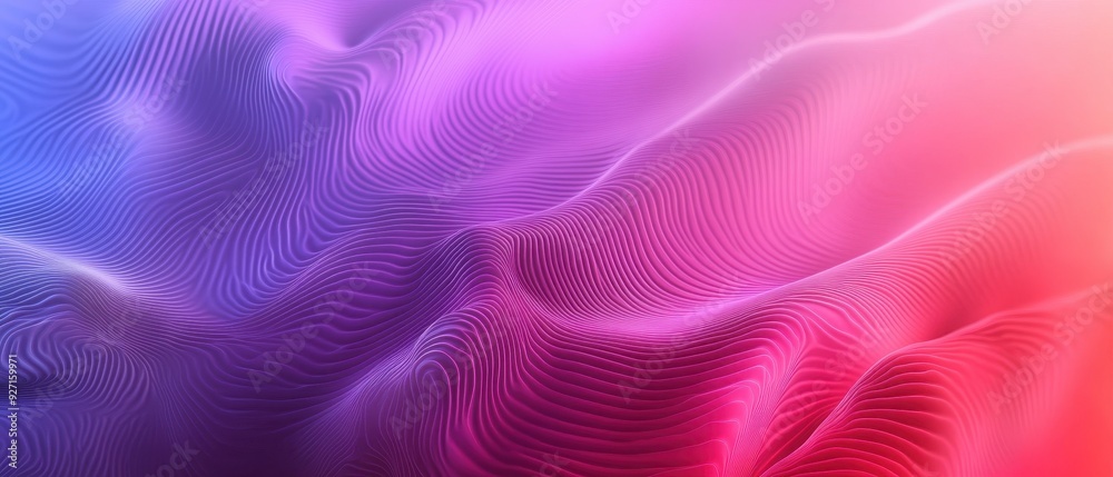 Poster Abstract gradient background with vibrant pink, purple, and blue hues blending seamlessly, creating a smooth and serene visual texture.