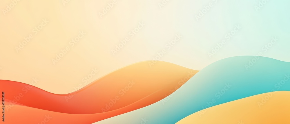 Aufkleber abstract gradient waves in warm and cool tones blend seamlessly, creating a soothing, artistic backg