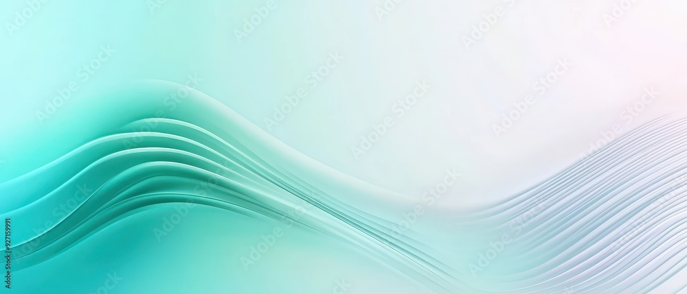 Aufkleber abstract light green waves on a white background, showcasing a fluid and smooth motion perfect for w