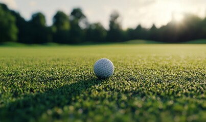 Golf Ball on Green Grass