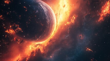 Fototapeta premium Fantastic science fiction wallpaper of a galaxy