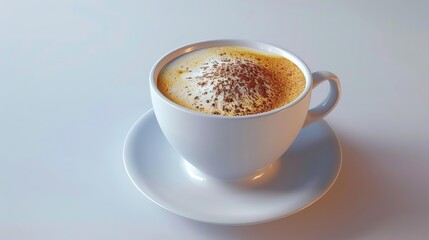 Fototapeta premium Cappuccino with Cinnamon - A Delicious and Aromatic Coffee