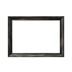 Obraz premium A simple wood picture frame isolated on a black background. The frame is made of dark wood with a simple design, perfect for displaying your favorite photos or artwork.