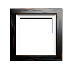 Fototapeta premium A black wooden frame with a white inner border, ready to display your favorite artwork or photograph.