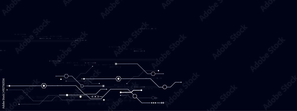 Poster Vectors Digital technology and science background Quantum computer technologies concepts, large data processing. Futuristic blue circuit board background