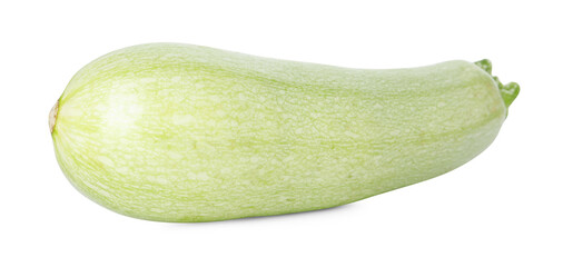 One fresh ripe zucchini isolated on white