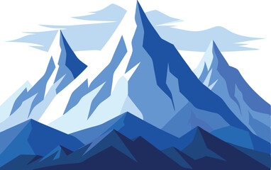 Fototapeta premium Vector illustration of majestic blue mountains showcasing sharp peaks and layered ridges