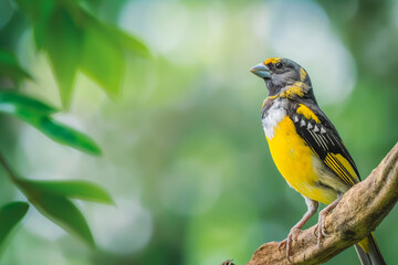 Obraz premium Spot-winged Grosbeak, Beautiful bird in Thailand.