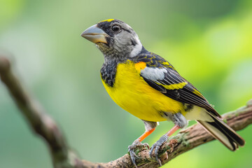 Naklejka premium Spot-winged Grosbeak, Beautiful bird in Thailand.