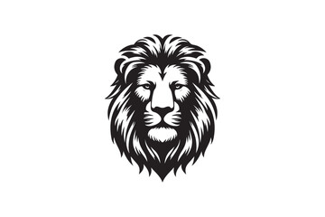 Lion had silhouette vector illustration