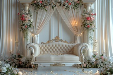 ai generative wedding sofa on stage