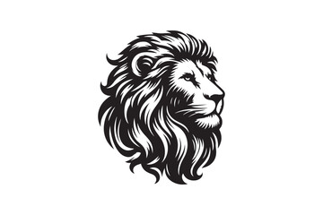Lion had silhouette vector illustration