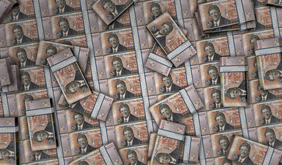 Mauritius rupee money banknotes pack 3d illustration