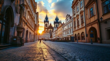 Historic Charm: Cobblestone Streets and Old Buildings in a European City