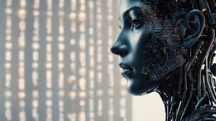 Abstract Human Face Formed by AI-Generated Lines