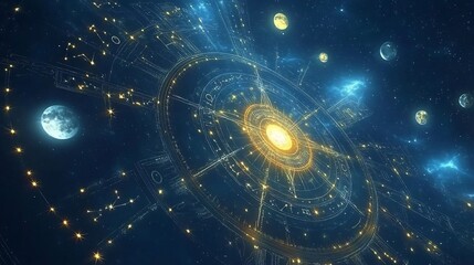 Creative zodiac wheel backdrop