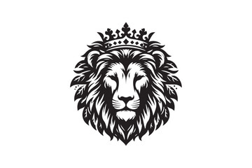 Lion had silhouette vector illustration