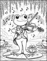 Friendly Frog Coloring Page