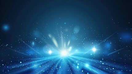 Obraz premium Dynamic blue light rays in motion abstract vector design for science and technology wallpaper 