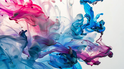 A vibrant abstract painting with swirling colors of red, blue, yellow, and pink.

