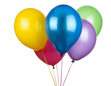 mehrfarbiger Luftballon, isoliert auf wei&szlig;em Hintergrund, Freisteller, Transparent 