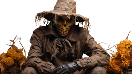 A scarecrow isolated on transparent background.