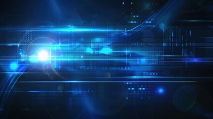 Obraz premium Dynamic blue light rays in motion abstract vector design for science and technology wallpaper 