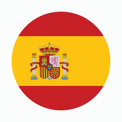 Spain Circle Flag vector Art Design