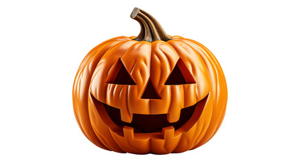 Halloween jack o lantern isolated on transparent background.
