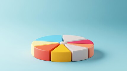 Obraz premium Portfolio diversification, different colored pie charts, 3D illustration