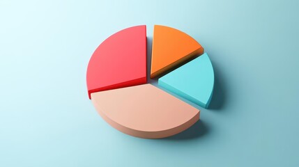 Fototapeta premium Portfolio diversification, different colored pie charts, 3D illustration