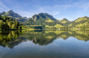 Lac noir, Planfayon, canton de Fribourg, Suisse