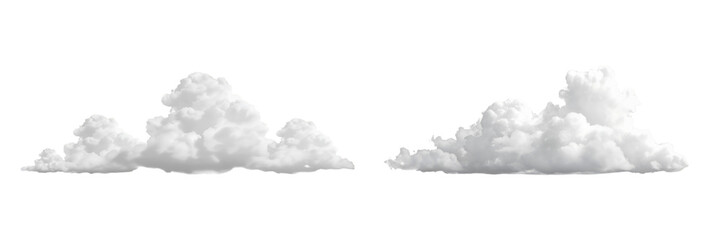 White clouds on transparent background