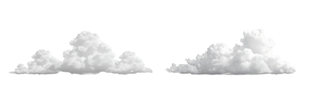 White clouds on transparent background