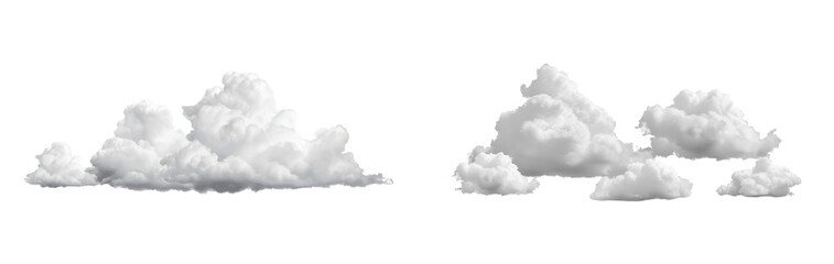 White clouds on transparent background