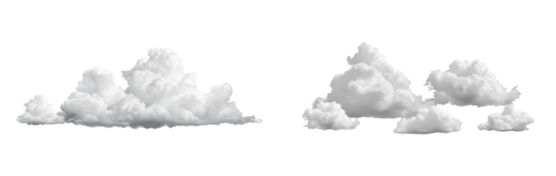 White clouds on transparent background