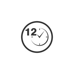 12 hour circle icon isolated on transparent background