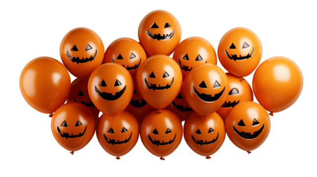 Halloween theme balloon isolated on transparent background.