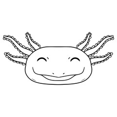 axolotl illustration hand drawn outline vector