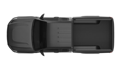 black pickup truck top view isolated © changnam37